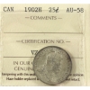 Image 1 : 25-cent 1902H ICCS AU58