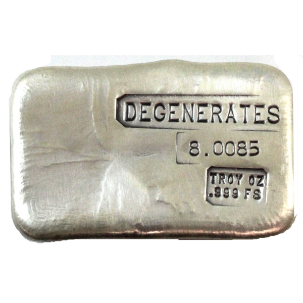 8.0085oz Bison Bullion .999 Fine Hand Poured Silver Bar in Original Packaging (Tax Exempt) 