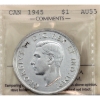 Image 1 : Silver $1 1945 ICCS AU55