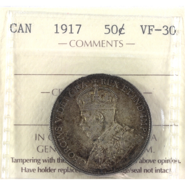 50-cent 1917 ICCS VF30