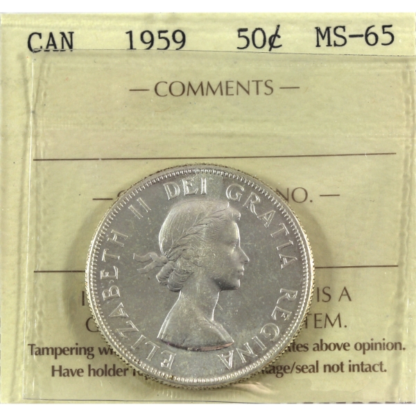 50-cent 1959 ICCS MS65