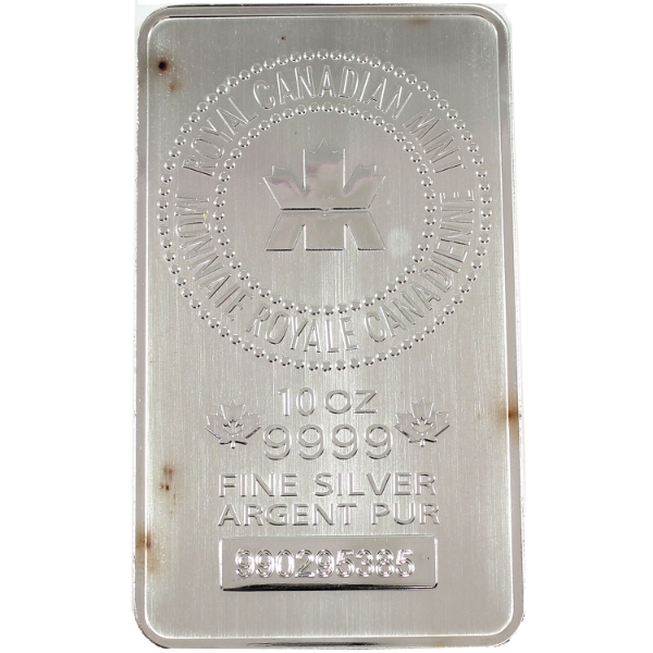 10oz RCM .9999 Fine Silver Bar (Tax Exempt)