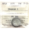 Image 1 : Newfoundland 10-cent 1870 Obverse 2 ICCS F15