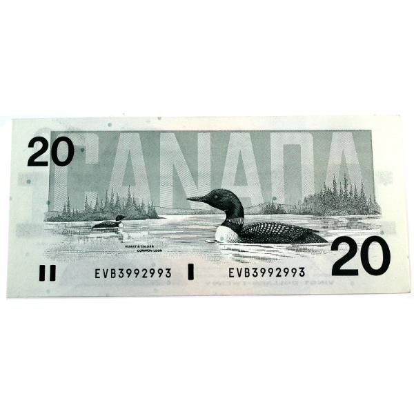 RADAR BC-58b-ii 1991 $20 3 digit RADAR No BPN AU or Better Bonin-Thiessen SN:EVB3992993