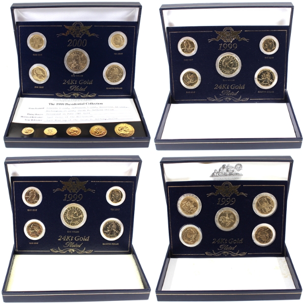 USA Gold Plated Sets in Boxes. 4pcs.