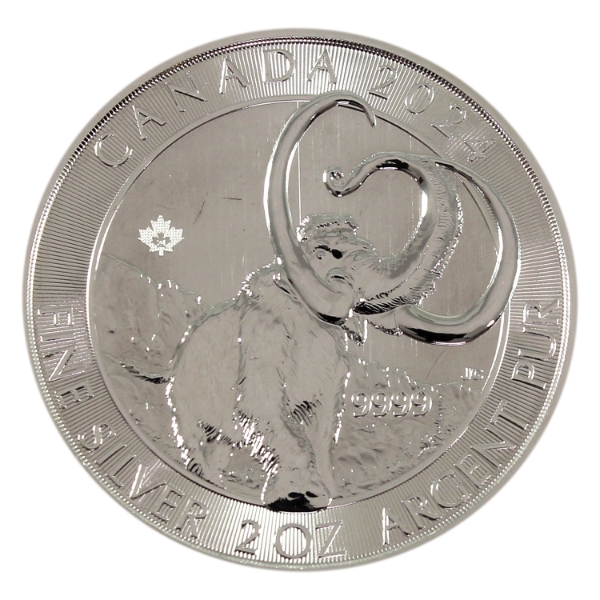 2oz 2024 $10 Ice Age: Woolly Mammoth .9999 Fine Silver Round (Tax Exempt)