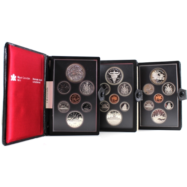 1980 Transfer of Arctic Islands, 1981 Trans-Canada Railway Centennial & 1982 Proof Double Dollar Set