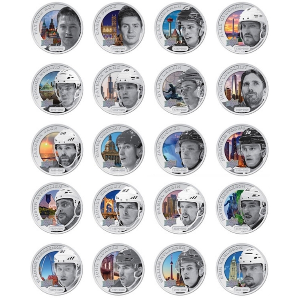 Cook Islands Silver 2017 $5 Upper Deck Grandeur Base  20x 1oz NHL Hockey Players Complete Set