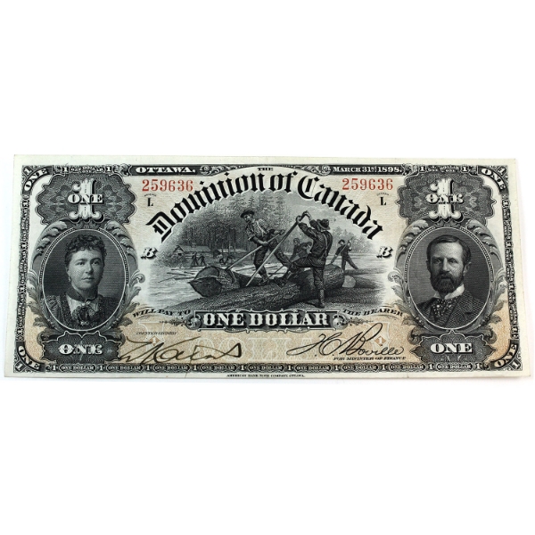 DC-13c 1898 $1 Dominion of Canada VF-EF Boville SN: 259636
