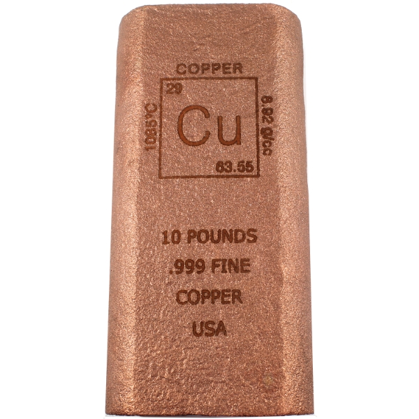 10 Pound USA .999 Fine Copper Bar