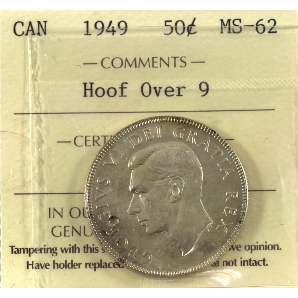 50-cent 1949 Hoof/9 ICCS MS62