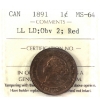 Image 1 : 1-cent 1891 LL LD Obverse 2 ICCS MS64 Red