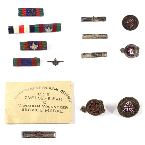 Bulk Collection of Assorted Military Ribbon Bars, Badges & Clasps.  12pcs