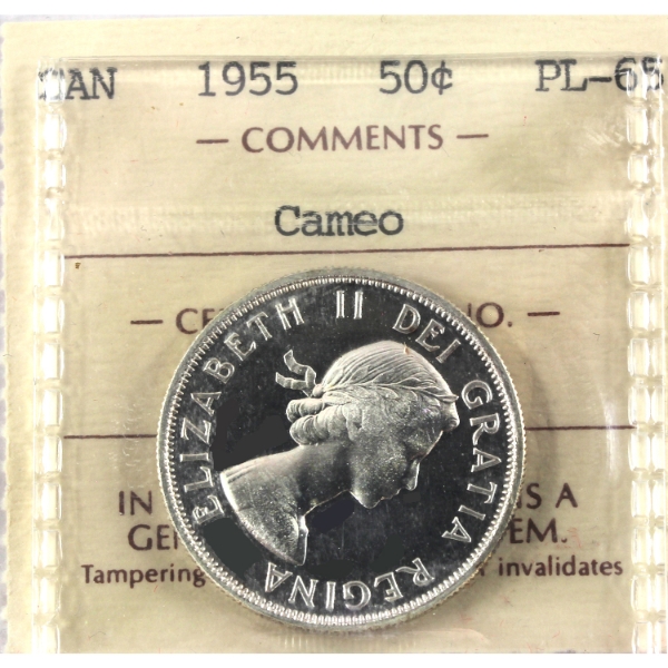 50-cent 1955 ICCS PL65 Cameo