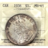 Image 1 : Silver $1 1936 ICCS MS65