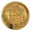 Image 1 : USA Gold 1854 Indian Princess Head $3 VF-EF (Hole)