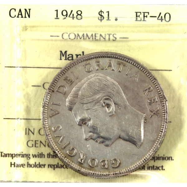 Silver $1 1948 ICCS EF40 