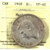 Image 1 : Silver $1 1948 ICCS EF40 