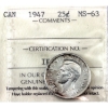 Image 1 : 25-cent 1947 ICCS MS63