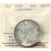 Image 1 : 50-cent 1939 ICCS MS63