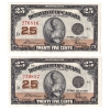 Image 1 : DC-24c 1923 25-cent Consecutive McCavour-Saunders SN: 270816 & 270817. 2pcs. 