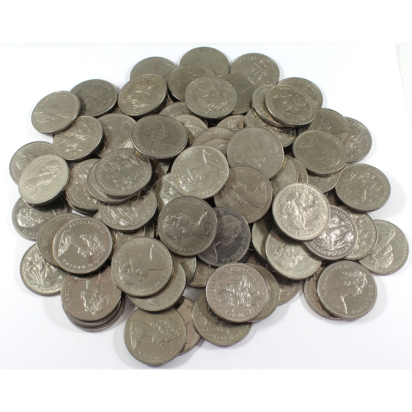 100x Nickel $1 1970 Manitoba Centennial Dollars. 100pcs.