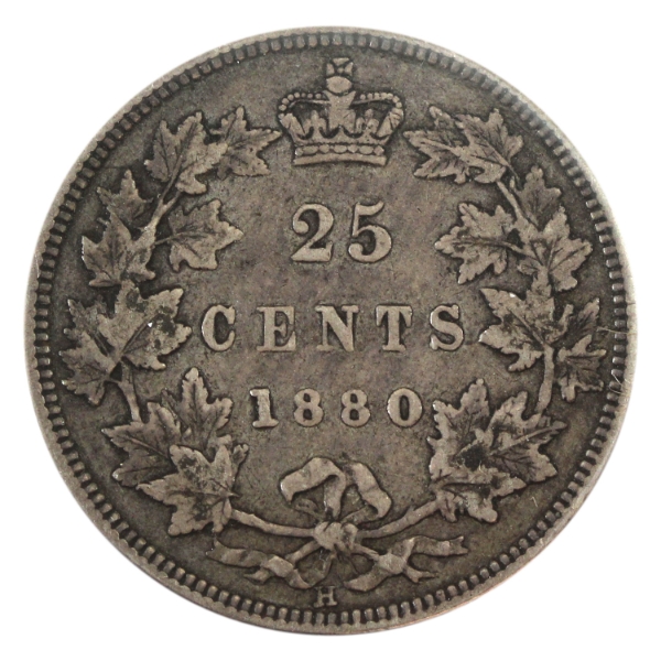 25-cent 1880H Narrow 0/Wide 0 Very Fine