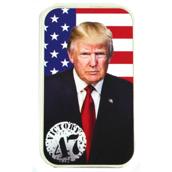 1oz Sunshine Mint Trump Victory 47 .999 Fine Silver Coloured Bar (Tax Exempt)