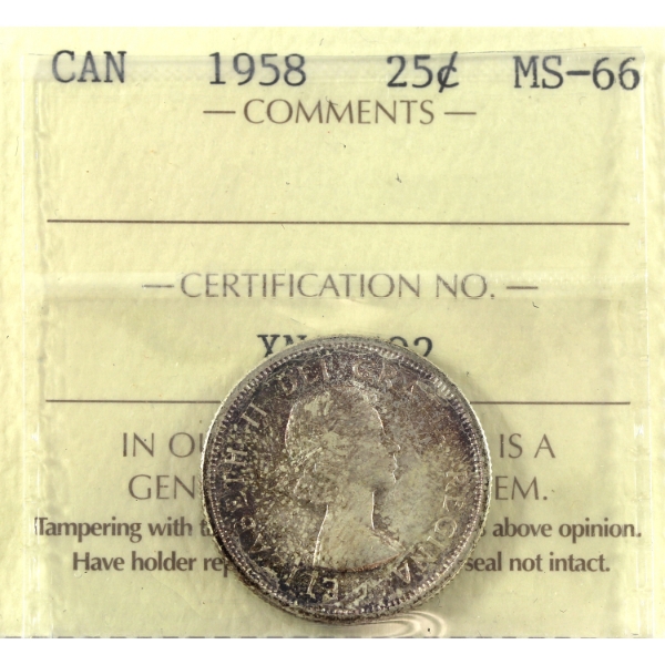 25-cent 1958 ICCS MS66