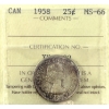 Image 1 : 25-cent 1958 ICCS MS66