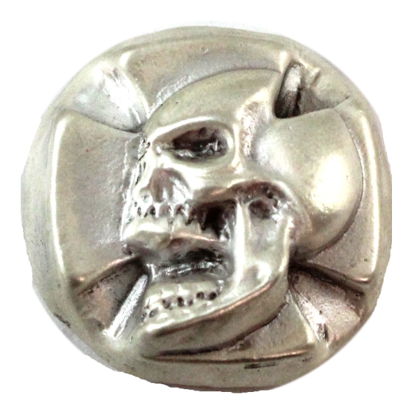 3oz Bison Bullion .999 Fine Hand Poured Silver Iron Skull in Original Packaging (Tax Exempt)