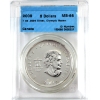 Image 3 : 2009 $5 Olympic Raven Commemorative 1oz Fine Silver Coin CCCS MS66 (Tax Exempt)