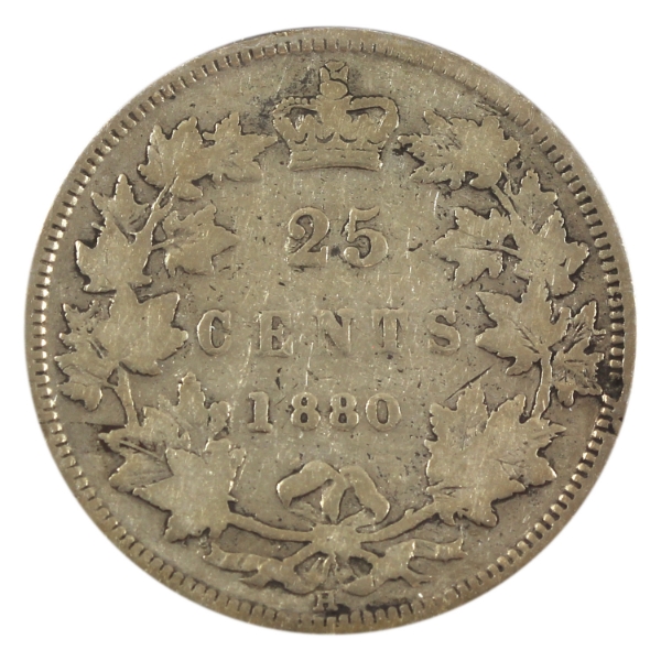 25-cent 1880H Wide 0 VG (Nicks)