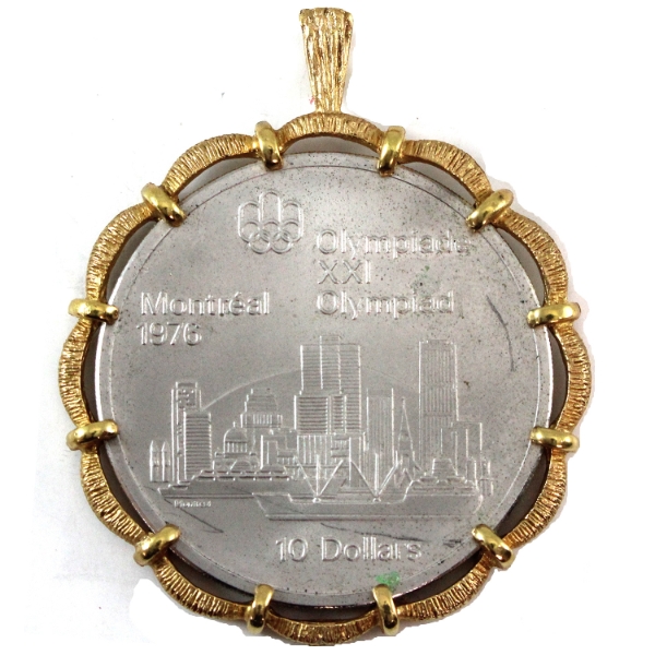 1973 $10 Montreal Olympics Sterling Silver Coin in Bezel