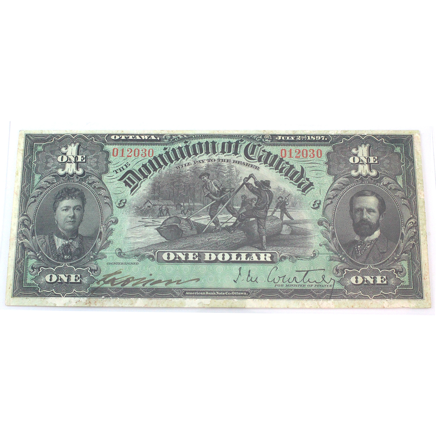 DC-12 1897 $1 BCS EF40 Various-Courtney Check Letter C SN: 012030