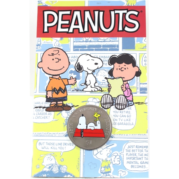 British Virgin Islands 2015 $1 65th Anniv. Of Peanuts in Pobjoy Mint Packaging.