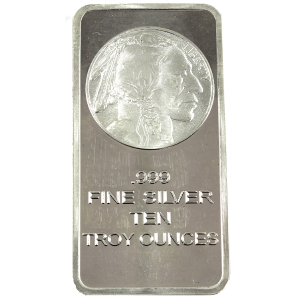 10oz SilverTowne Buffalo Replica .999 Fine Silver Bar (Tax Exempt)