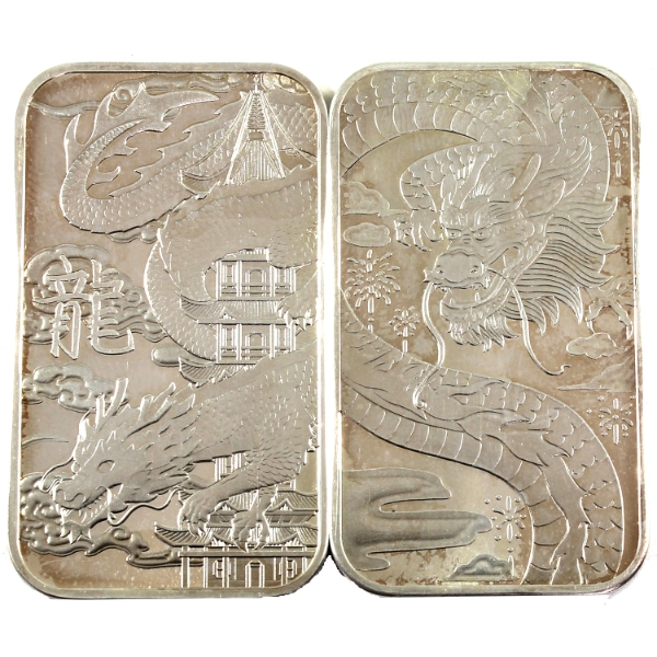 2x 1oz TD Bank Dragon .999 Fine Silver Bars. 2pcs. (Tax Exempt)