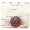 Image 1 : 1-cent 1950 ICCS MS65 Red 