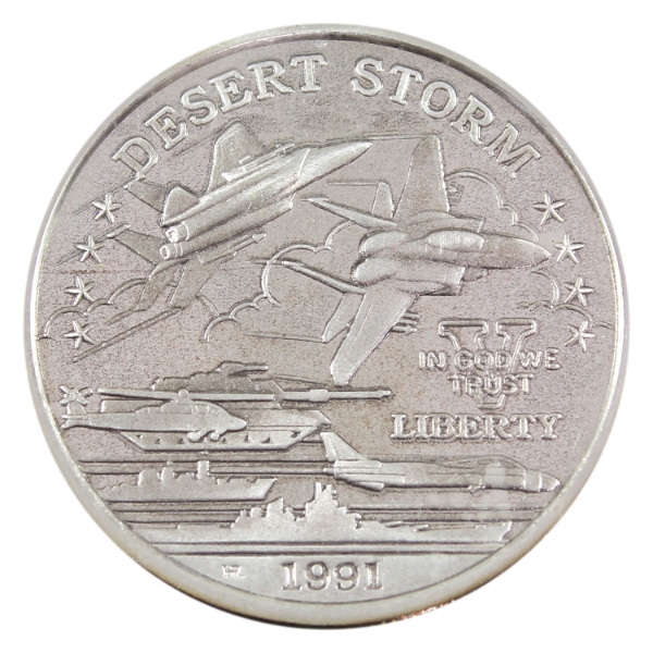 Australia Silver 1991 $25 Desert Storm 1oz .999 Fine Silver Coin (Tax Exempt)