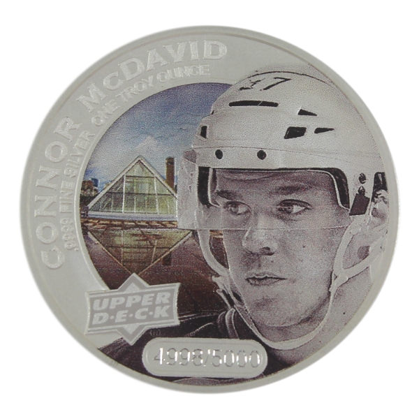 Cook Islands Silver 2017 $5 Upper Deck Grandeur Connor McDavid 1oz .999 Fine Silver (Tax Exempt)
