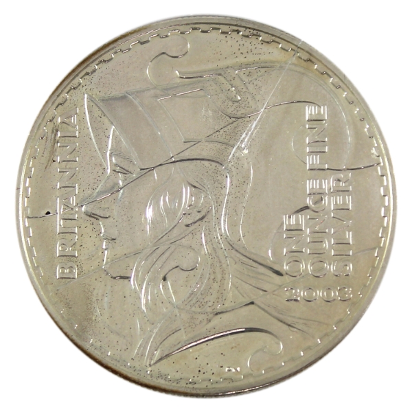 1oz Great Britain 2003 £2 Britannia .999 Fine Silver Round (Tax Exempt)