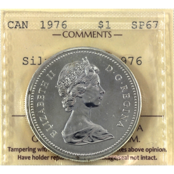 Silver $1 1976 Double 1976 ICCS SP67