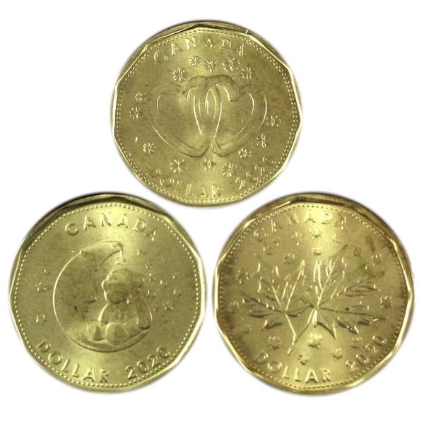 2020 Brilliant Uncirculated Dollars. 3pcs.