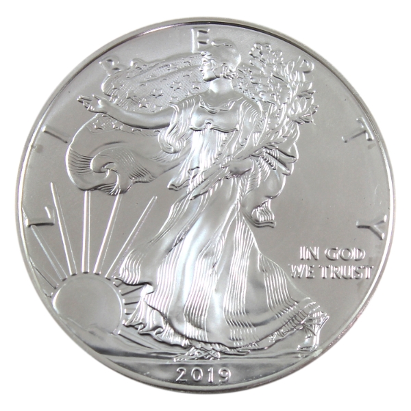 1oz USA 2019 $1 Silver Eagle .999 Fine Silver Coin (Tax Exempt)