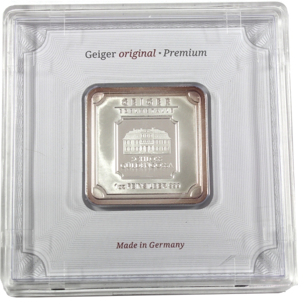 1oz Geiger Edelmetalle .999 Fine Silver Bar (Tax Exempt)
