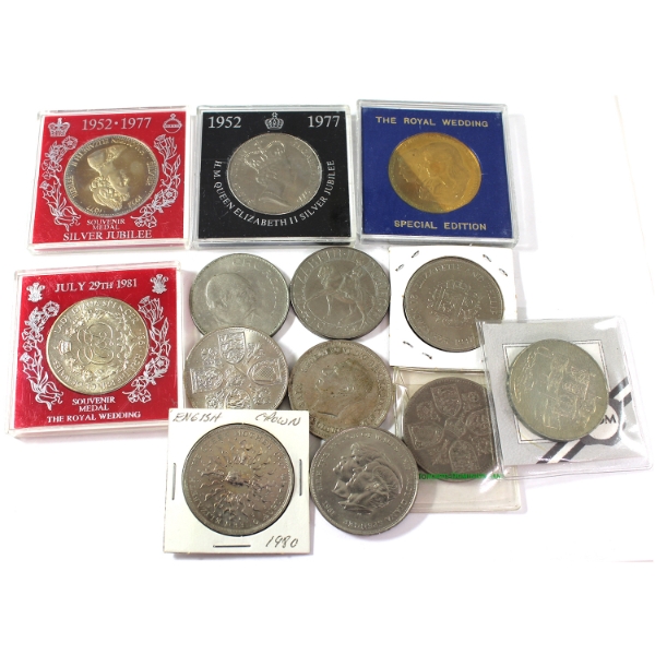 Bulk Lot of Great Britain Various Coins & Comemmorative Rounds. 13pcs.