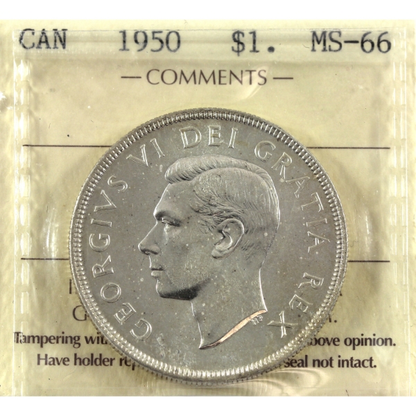 Silver $1 1950 ICCS MS66