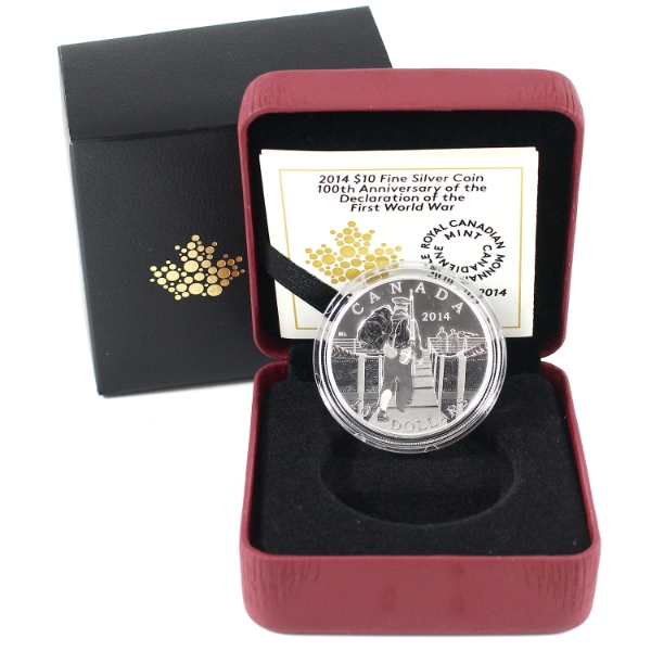 2014$10 The Mobilization of Our Nation Fine Silver Coin (Tax Exempt)