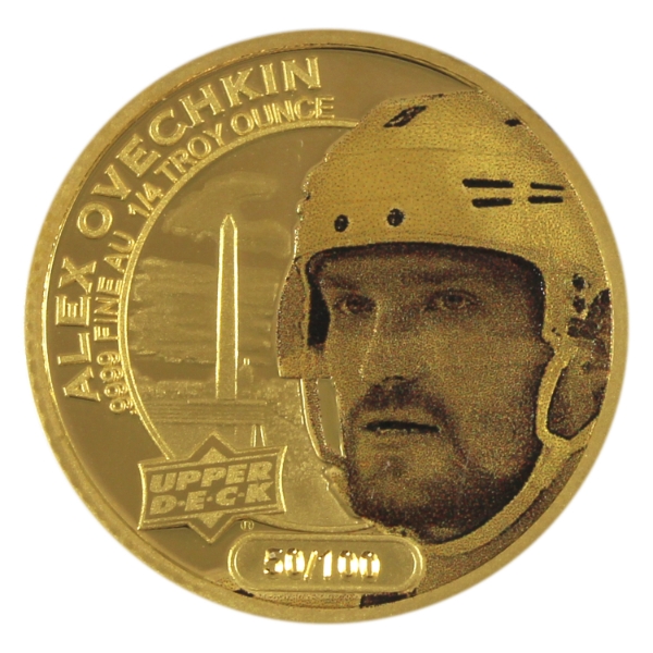 Cook Islands Gold 2017 $25 Upper Deck Grandeur NHL Series- Alex Ovechkin 1/4oz .9999 Fine Gold
